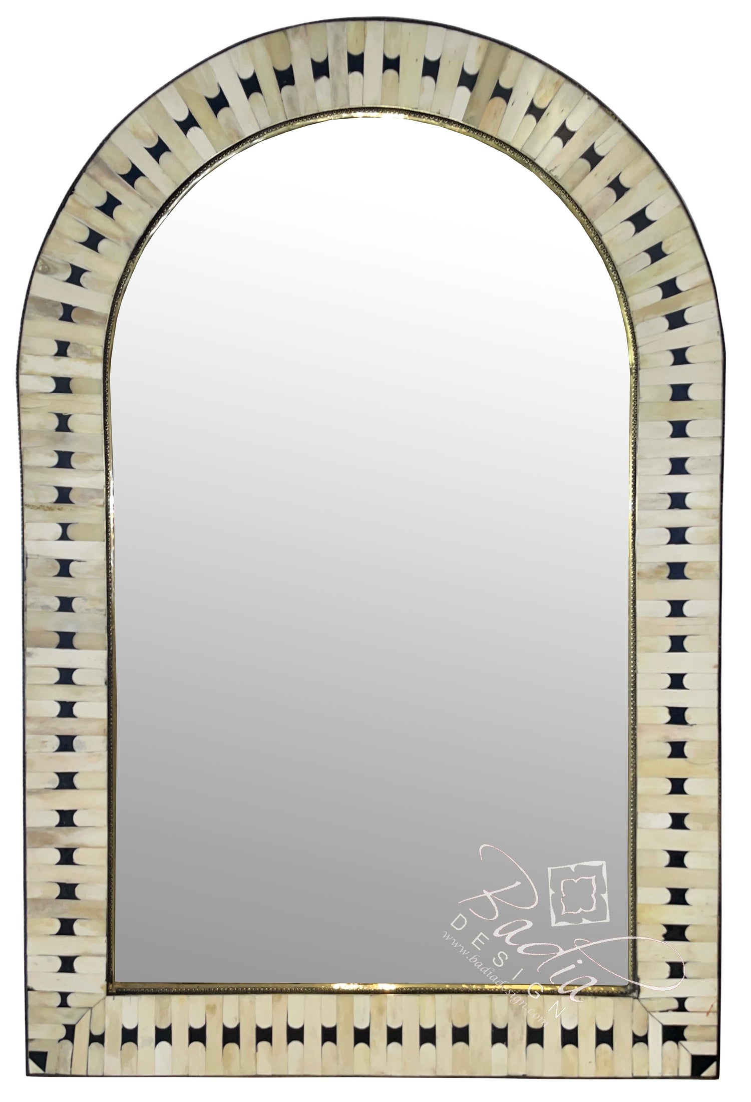 Arch Top Camel Bone Inlay Mirror