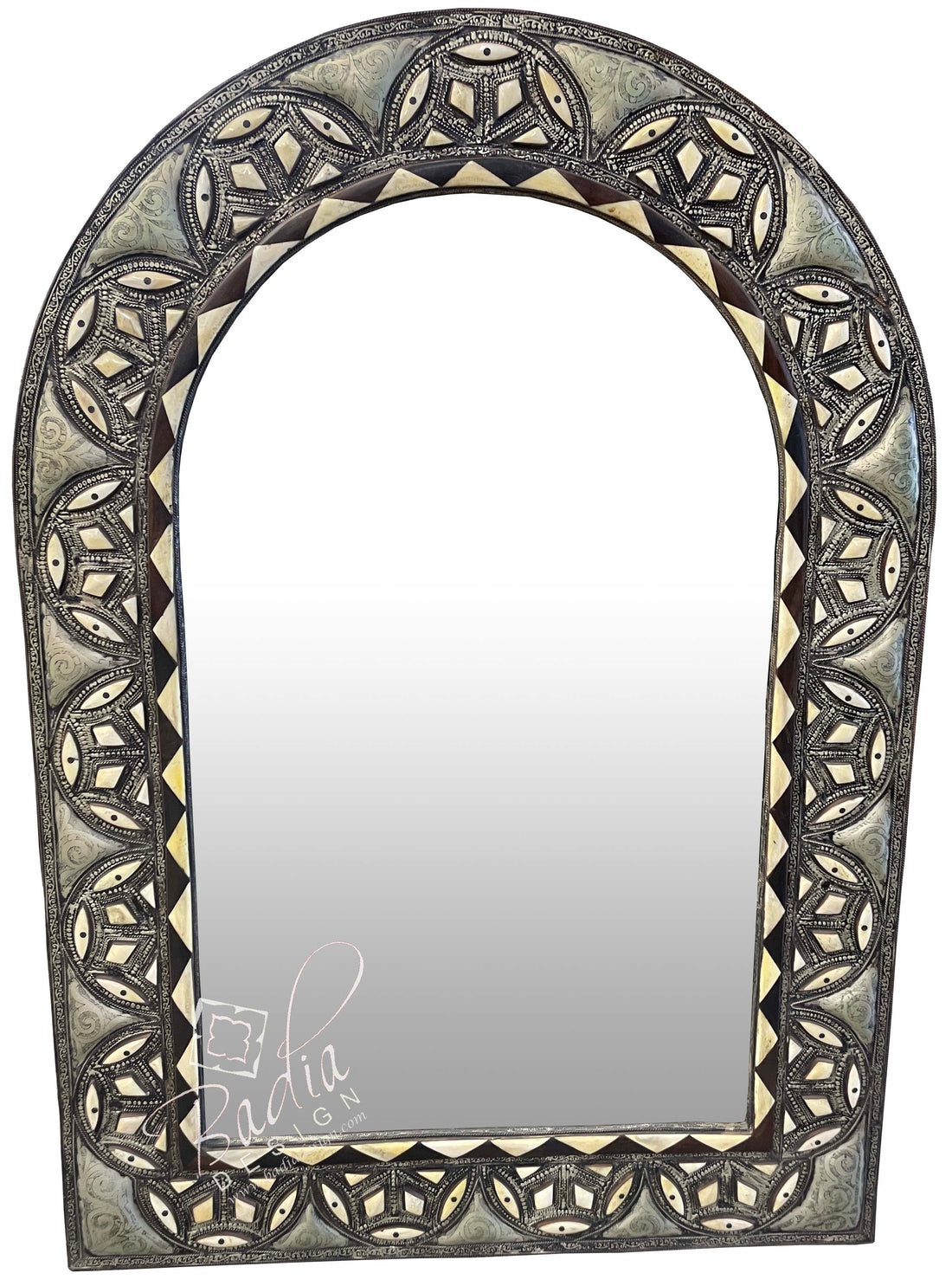 Arch Top Metal and Bone Mirror