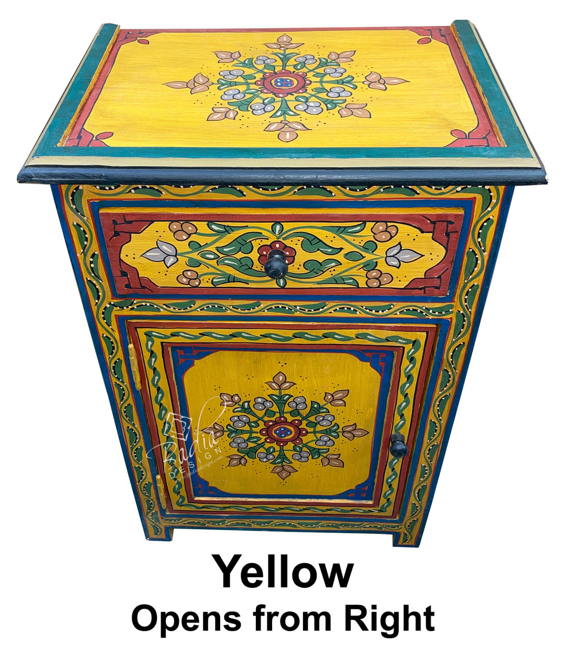 Hand Painted Multi-Color Nightstand