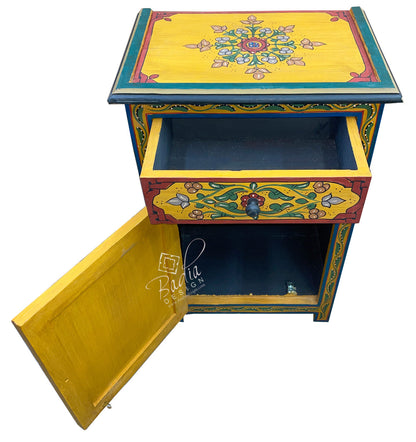 Hand Painted Multi-Color Nightstand