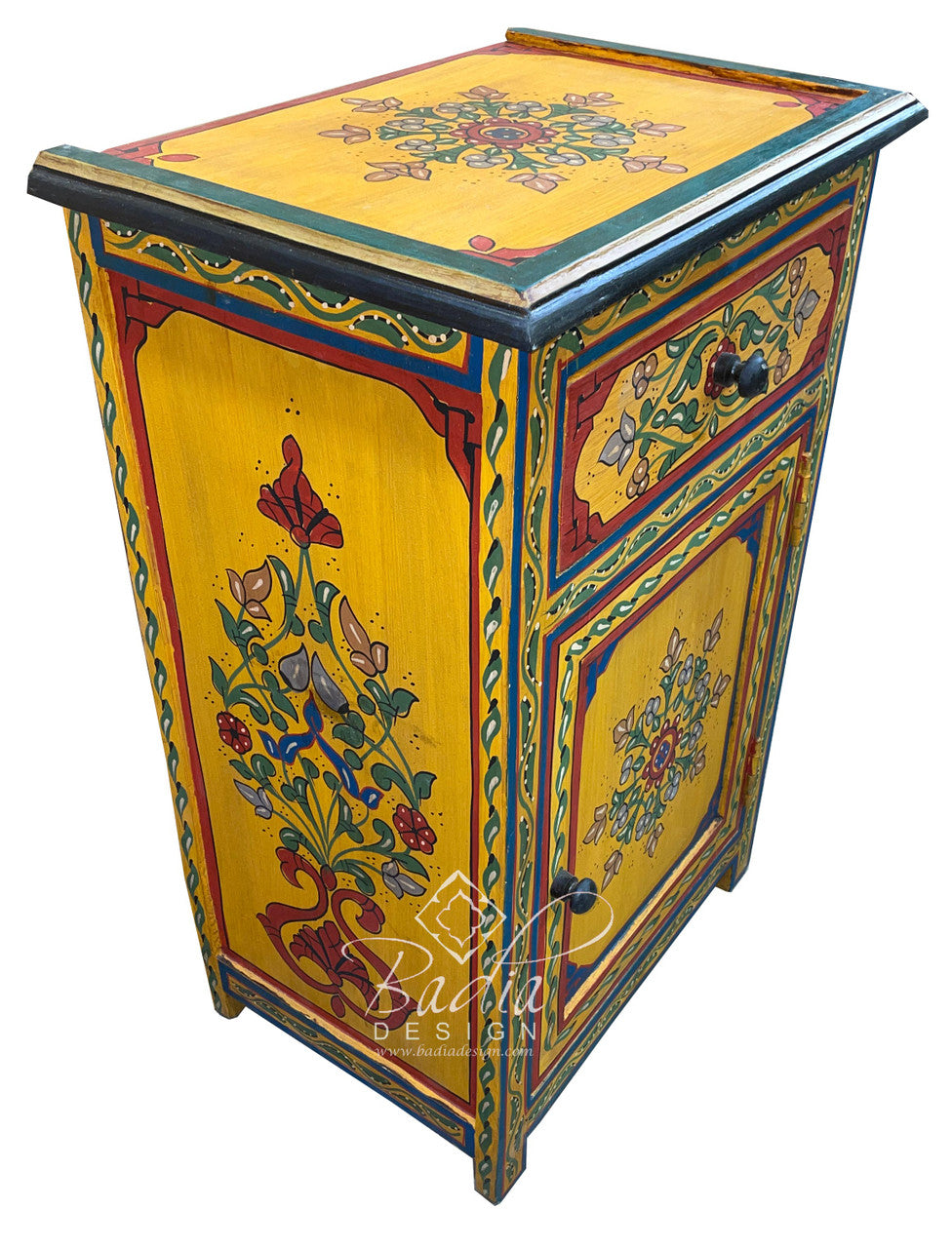 Hand Painted Multi-Color Nightstand