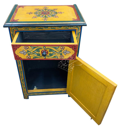 Hand Painted Multi-Color Nightstand