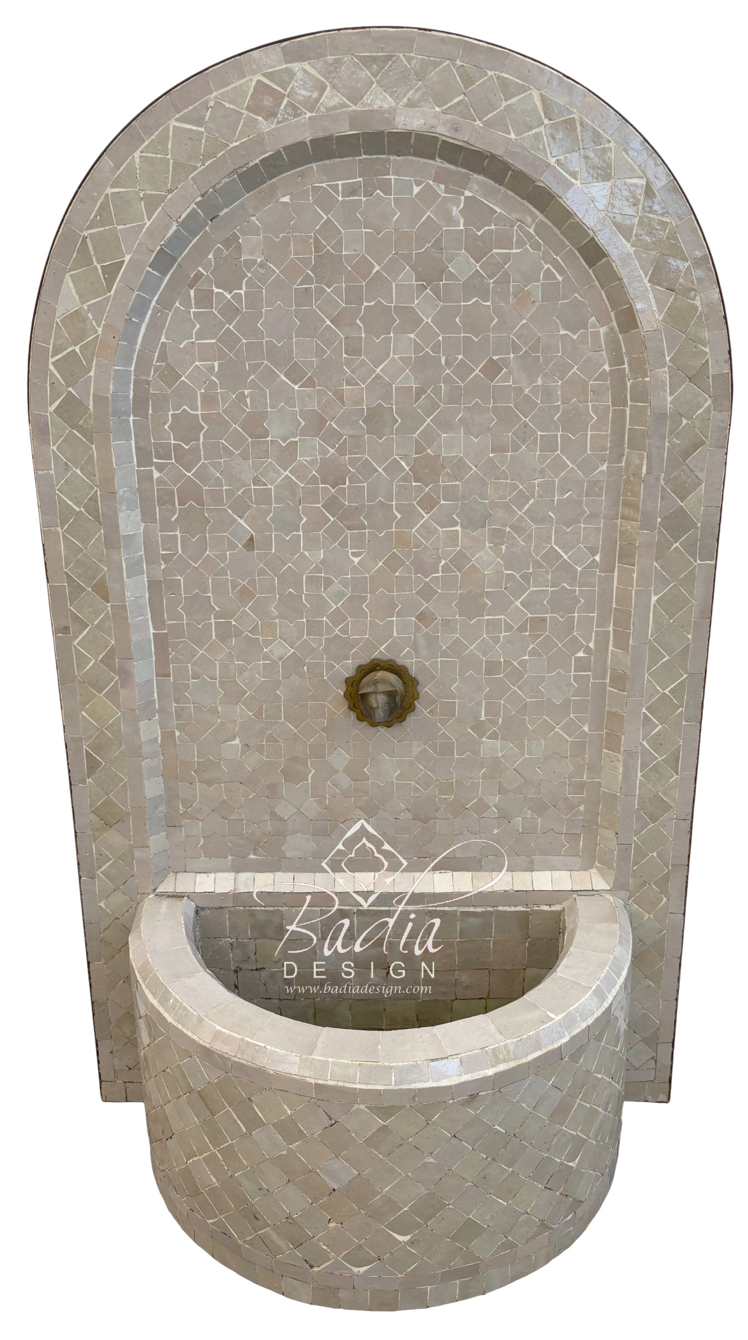 Moroccan Beige Arch Top Wall Fountain