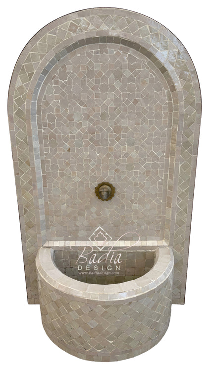 Moroccan Beige Arch Top Wall Fountain
