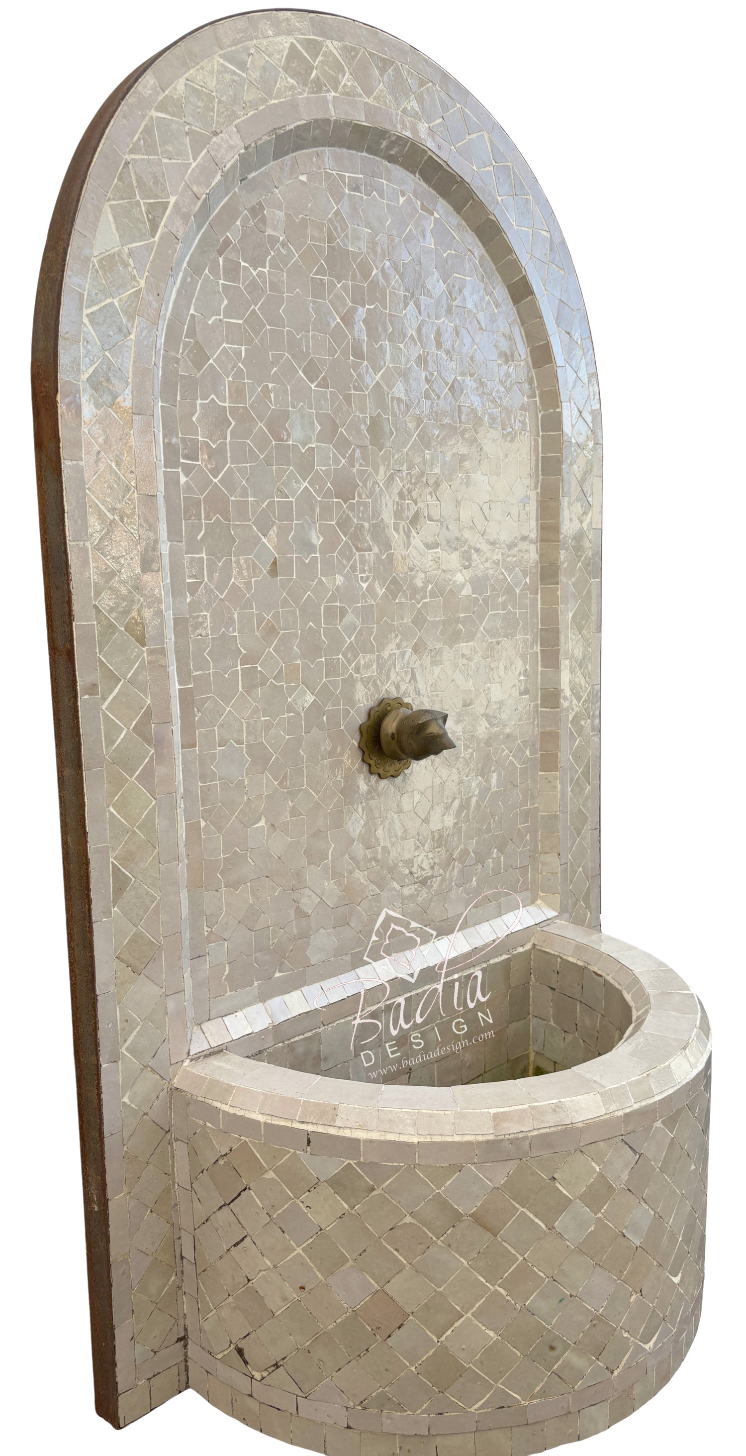 Moroccan Beige Arch Top Wall Fountain