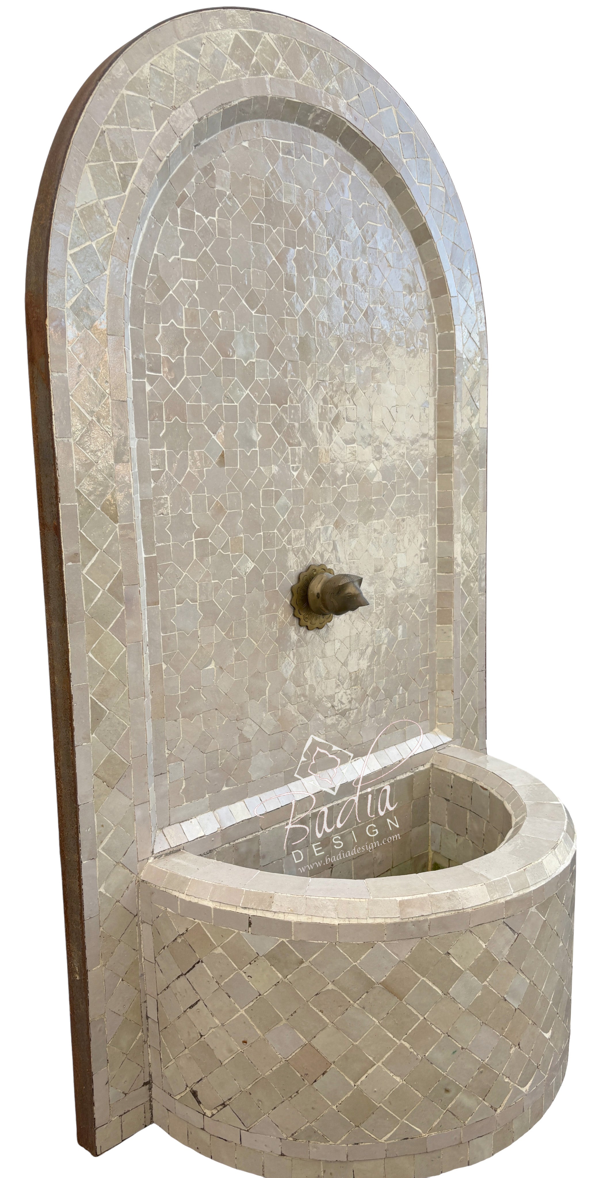 Moroccan Beige Arch Top Wall Fountain