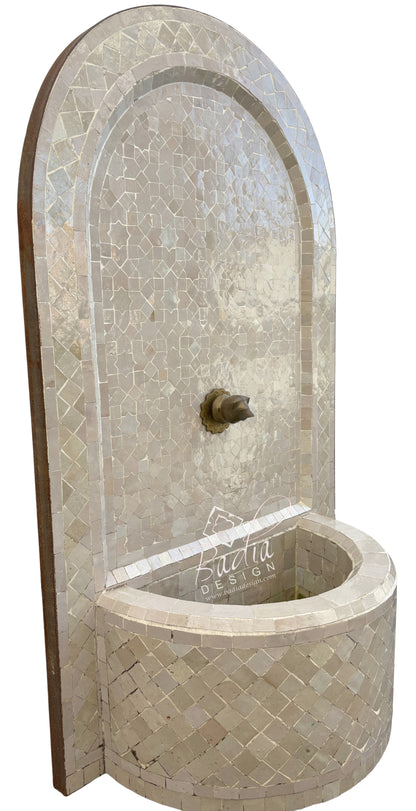 Moroccan Beige Arch Top Wall Fountain