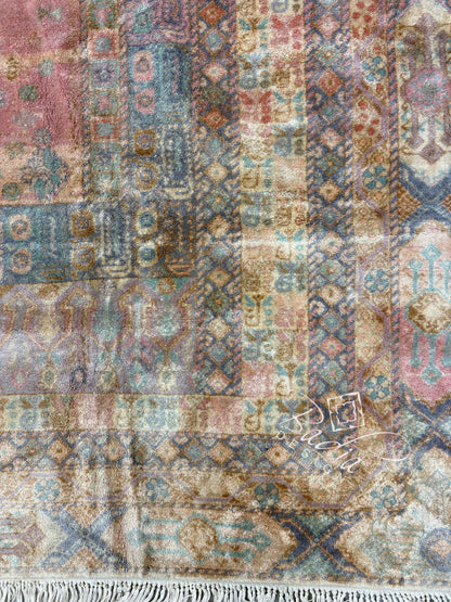 Berber Beige Rug with Geometric Designs