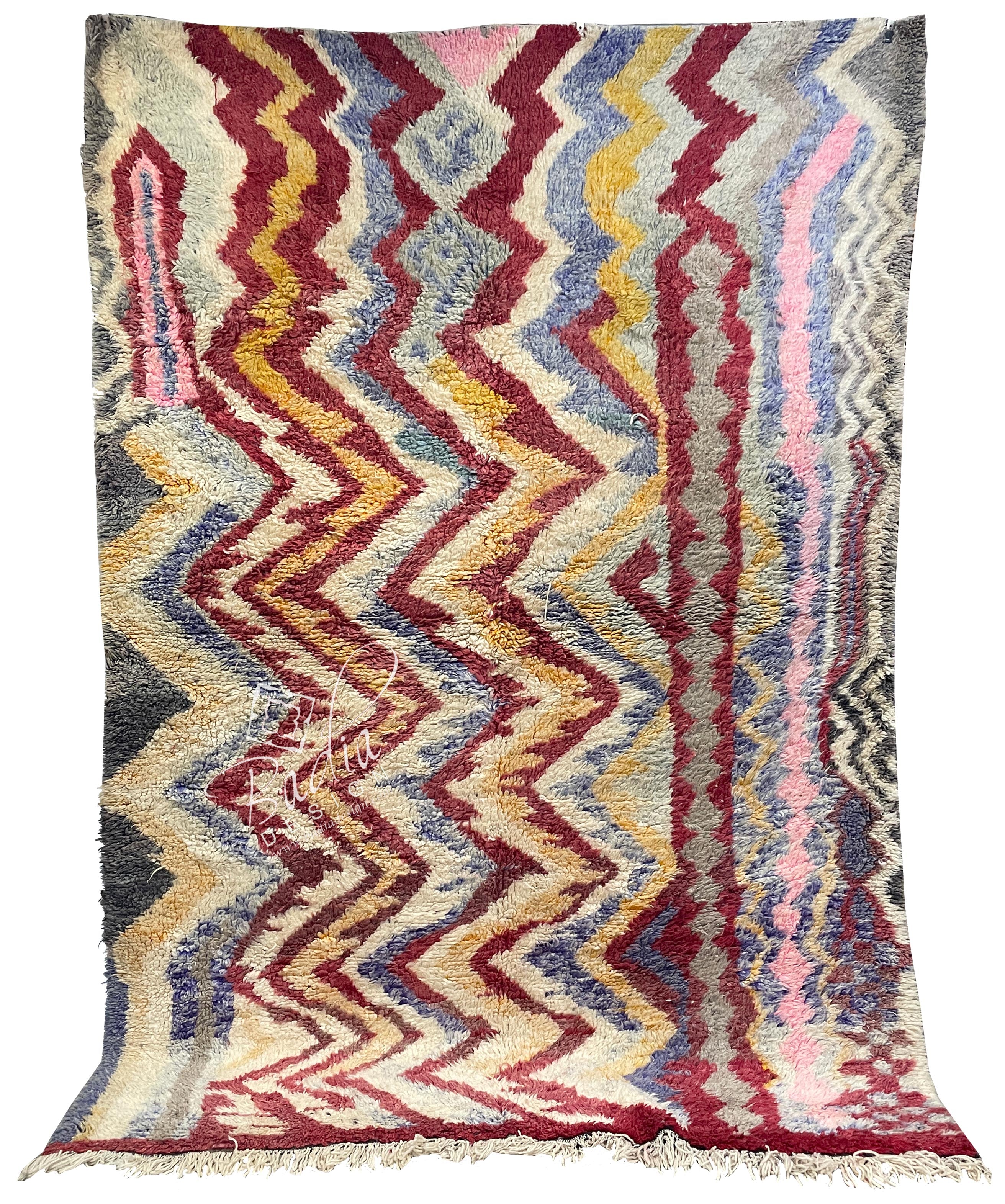 Multi-Color Shaggy Moroccan Berber Rug