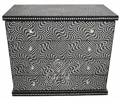 Black and White Resin Inlay Dresser