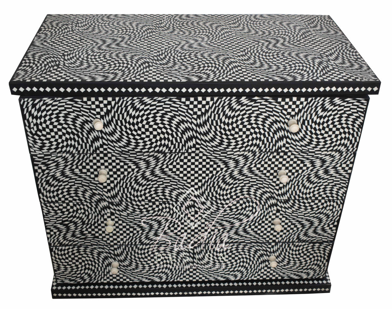 Black and White Resin Inlay Dresser