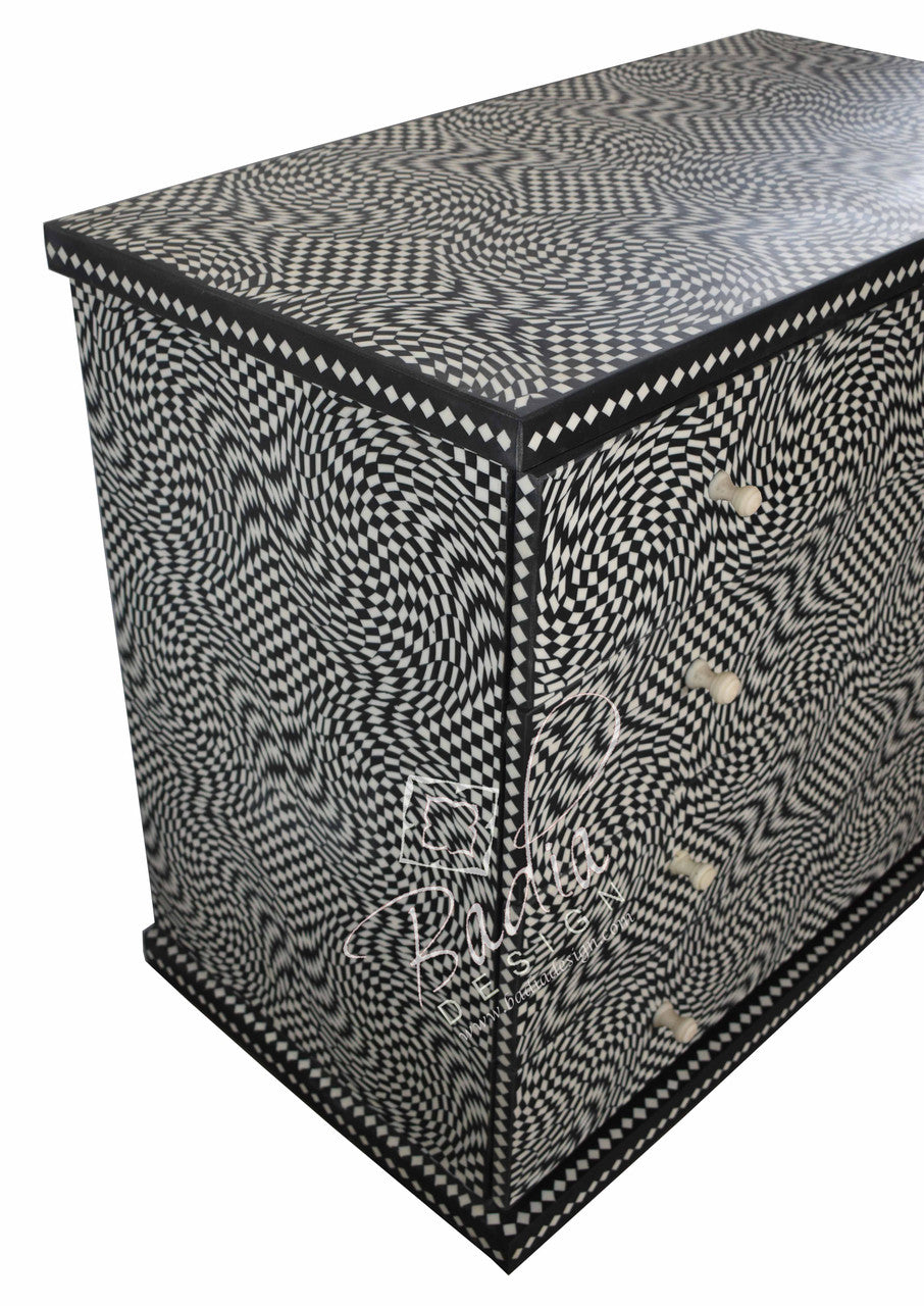Black and White Resin Inlay Dresser
