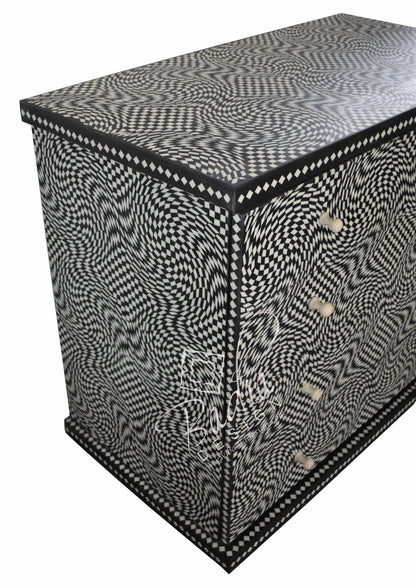Black and White Resin Inlay Dresser