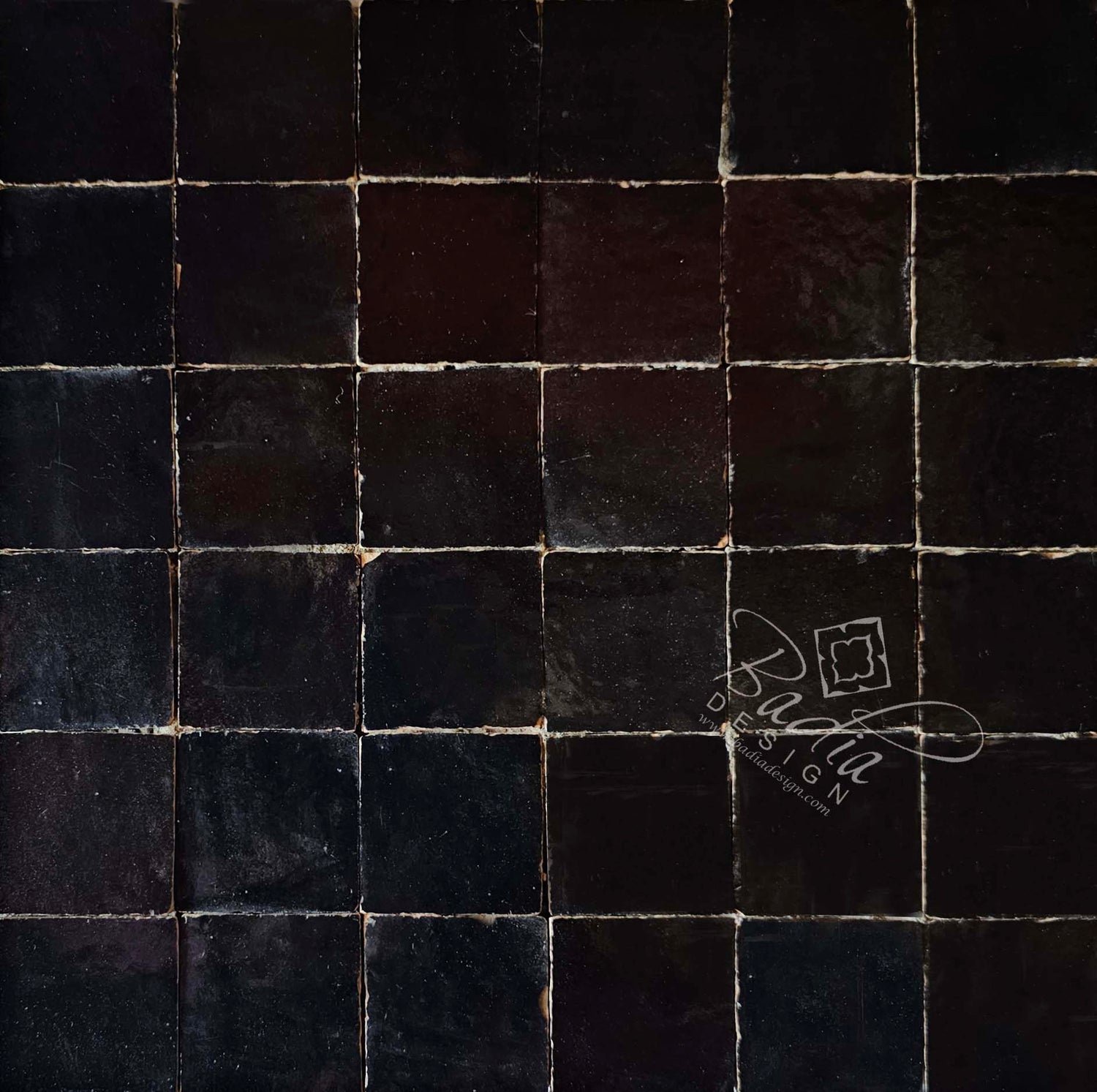 Black Glazed Zellige Mosaic Tile - TM123