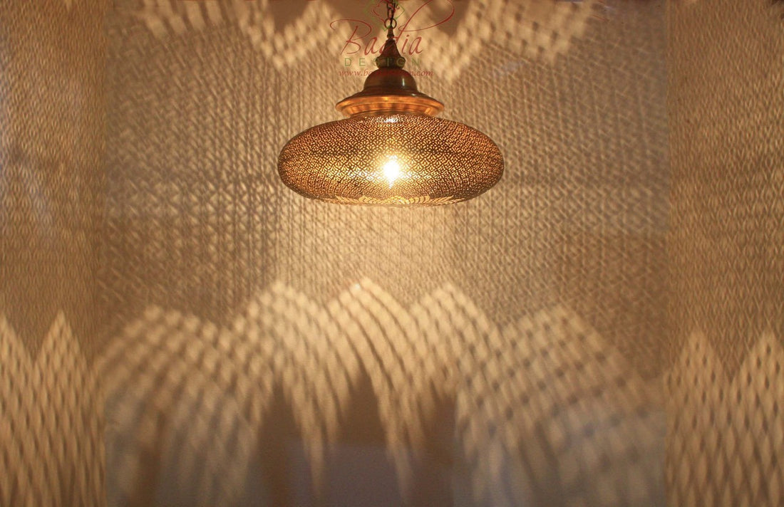Round Moroccan Brass Chandelier