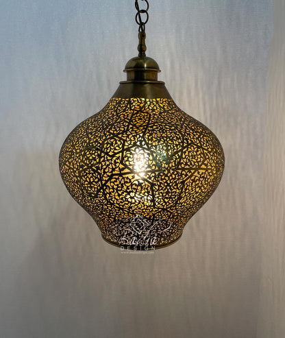 Moroccan Brass Lamp with Open Bottom