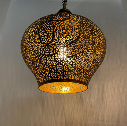 Moroccan Brass Lamp with Open Bottom