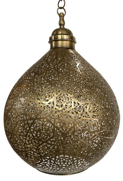 Moroccan Brass Lamp with Open Bottom