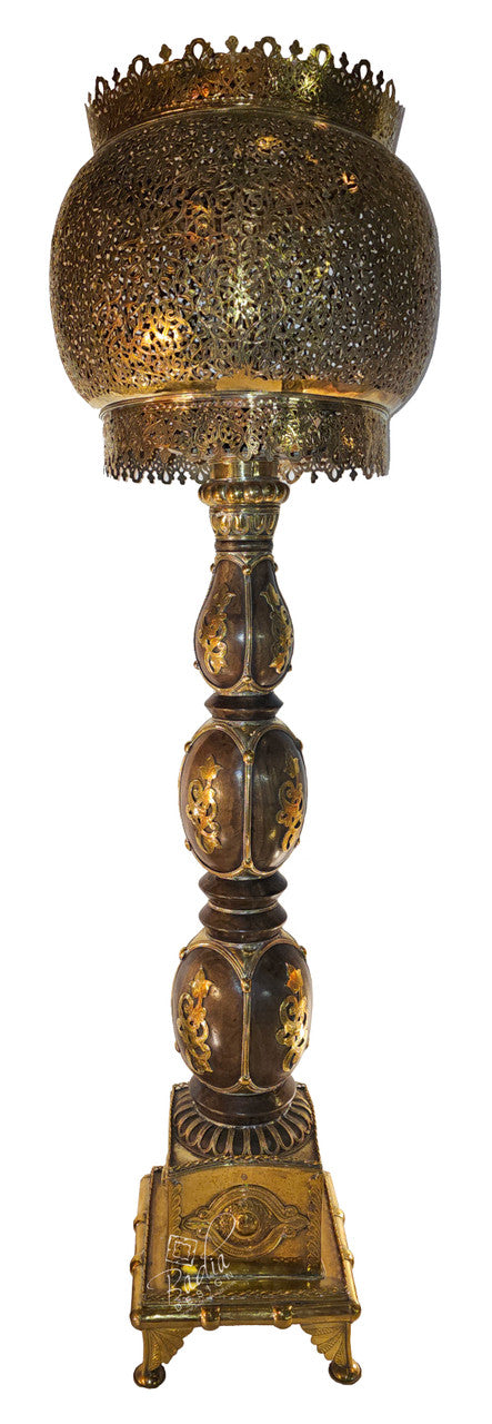 Intricately Designed Brass Floor Lantern