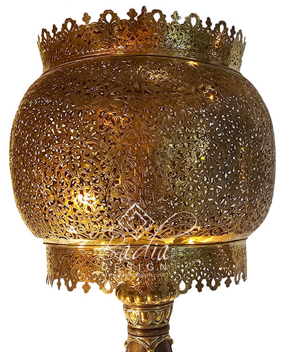 Intricately Designed Brass Floor Lantern