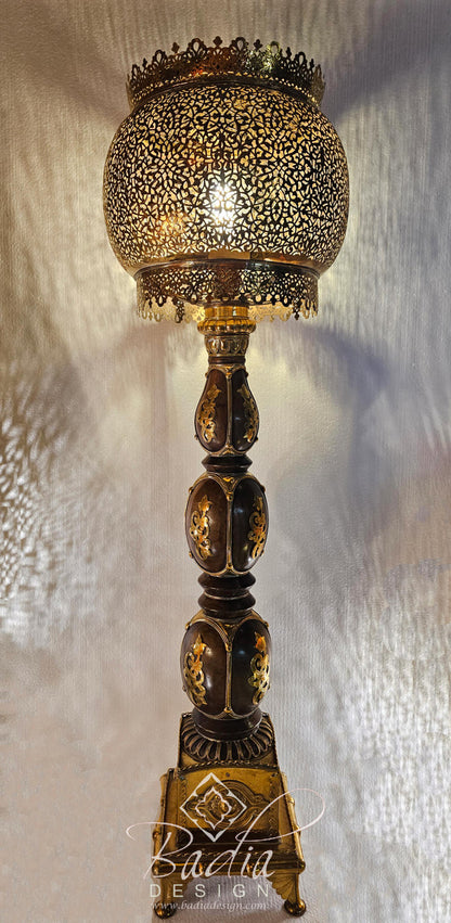 Intricately Designed Brass Floor Lantern