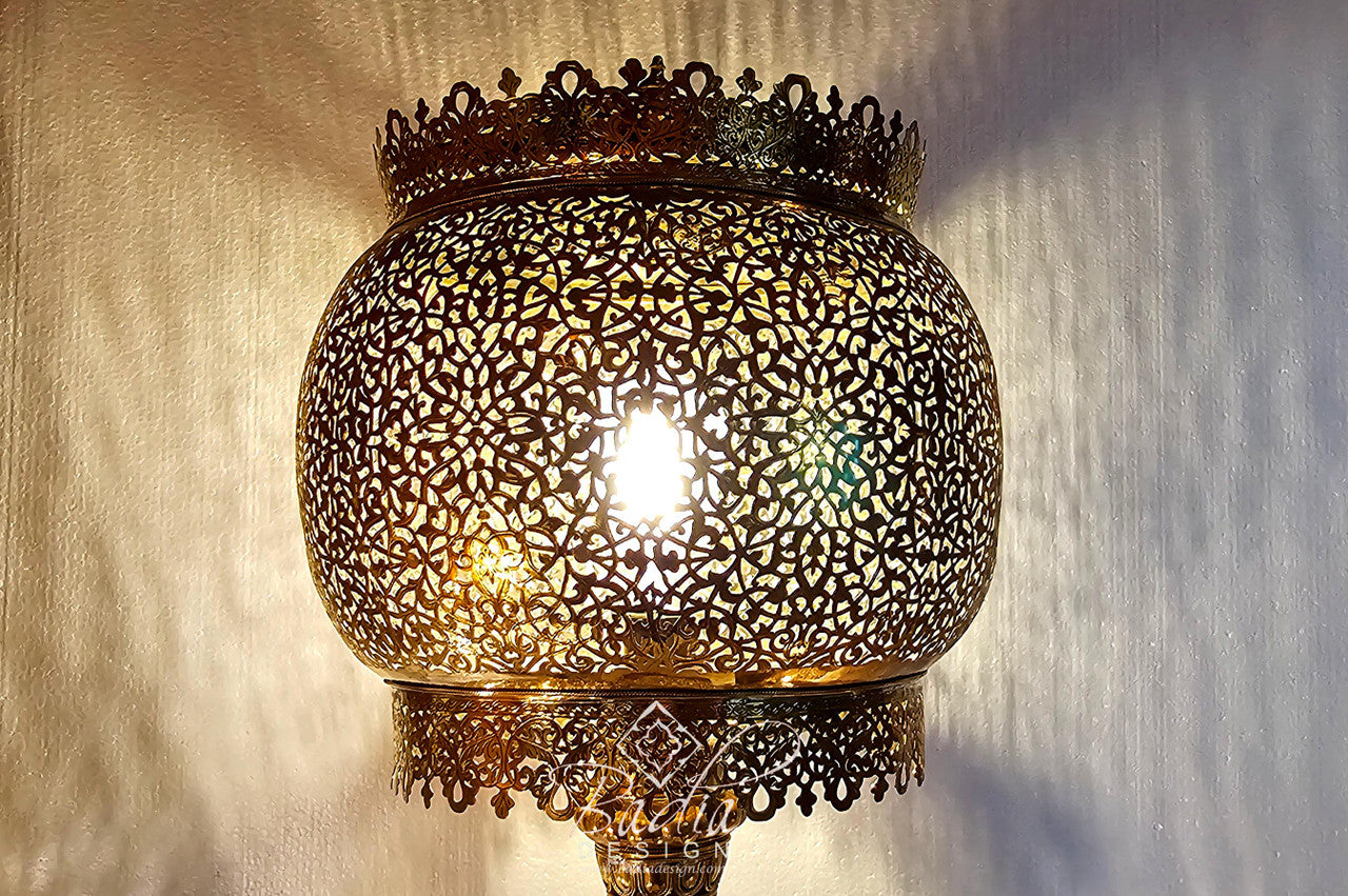 Intricately Designed Brass Floor Lantern