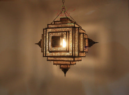 Brass Layered Square Shaped Lantern