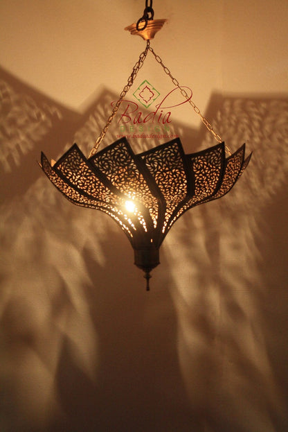 Moroccan Brass Swirl Lamp