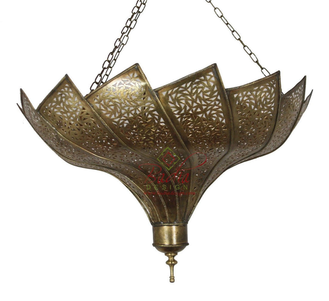 Moroccan Brass Swirl Lamp