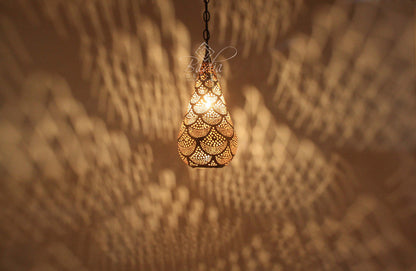 Brass Teardrop Shaped Lantern
