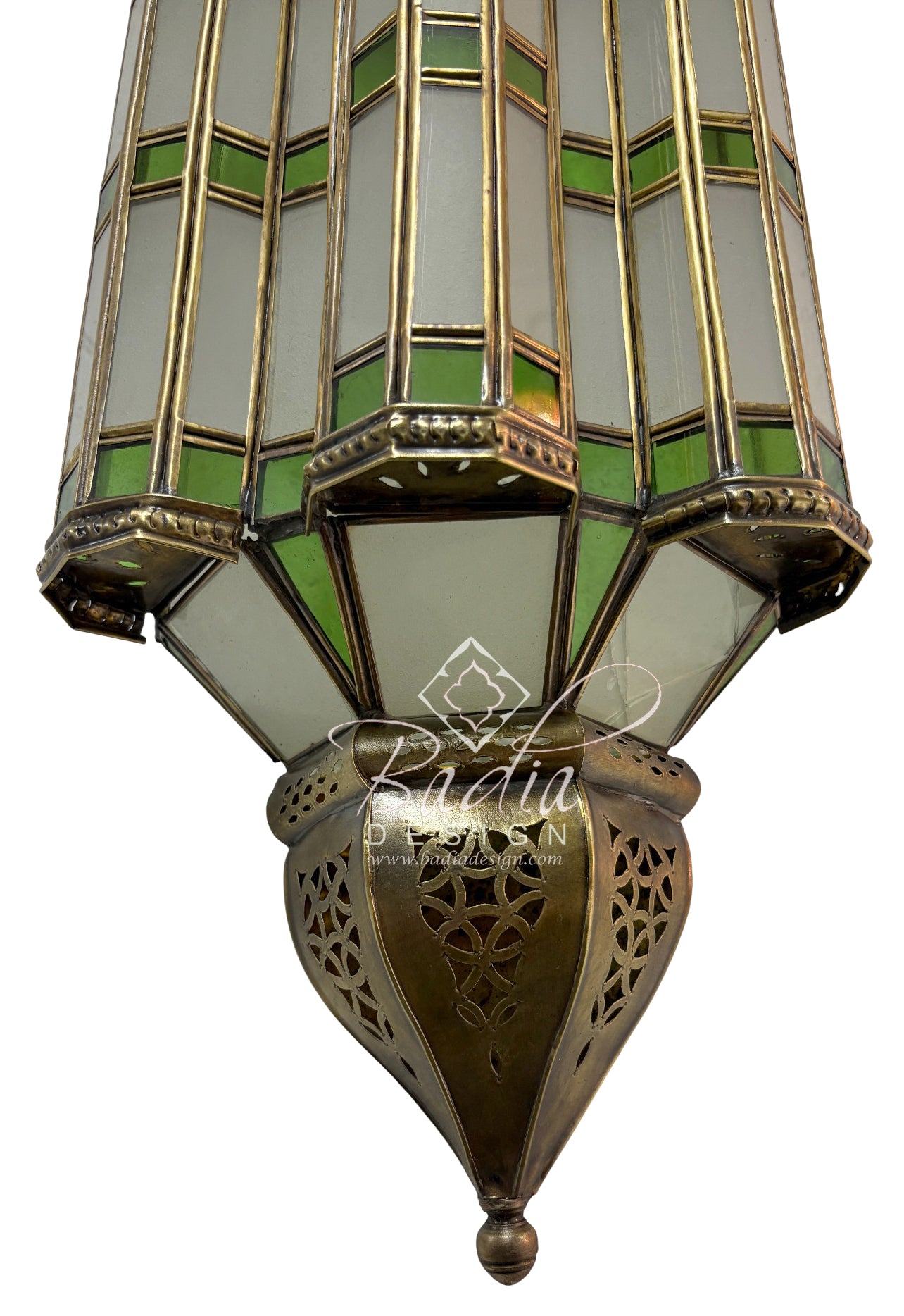 Brass Wall Sconce with Green and Red Glass Panels