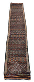 Brown and Beige Moroccan Runner Rug