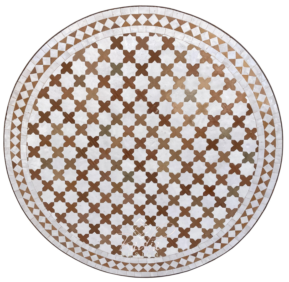 32" Brown and White Tile Table Top