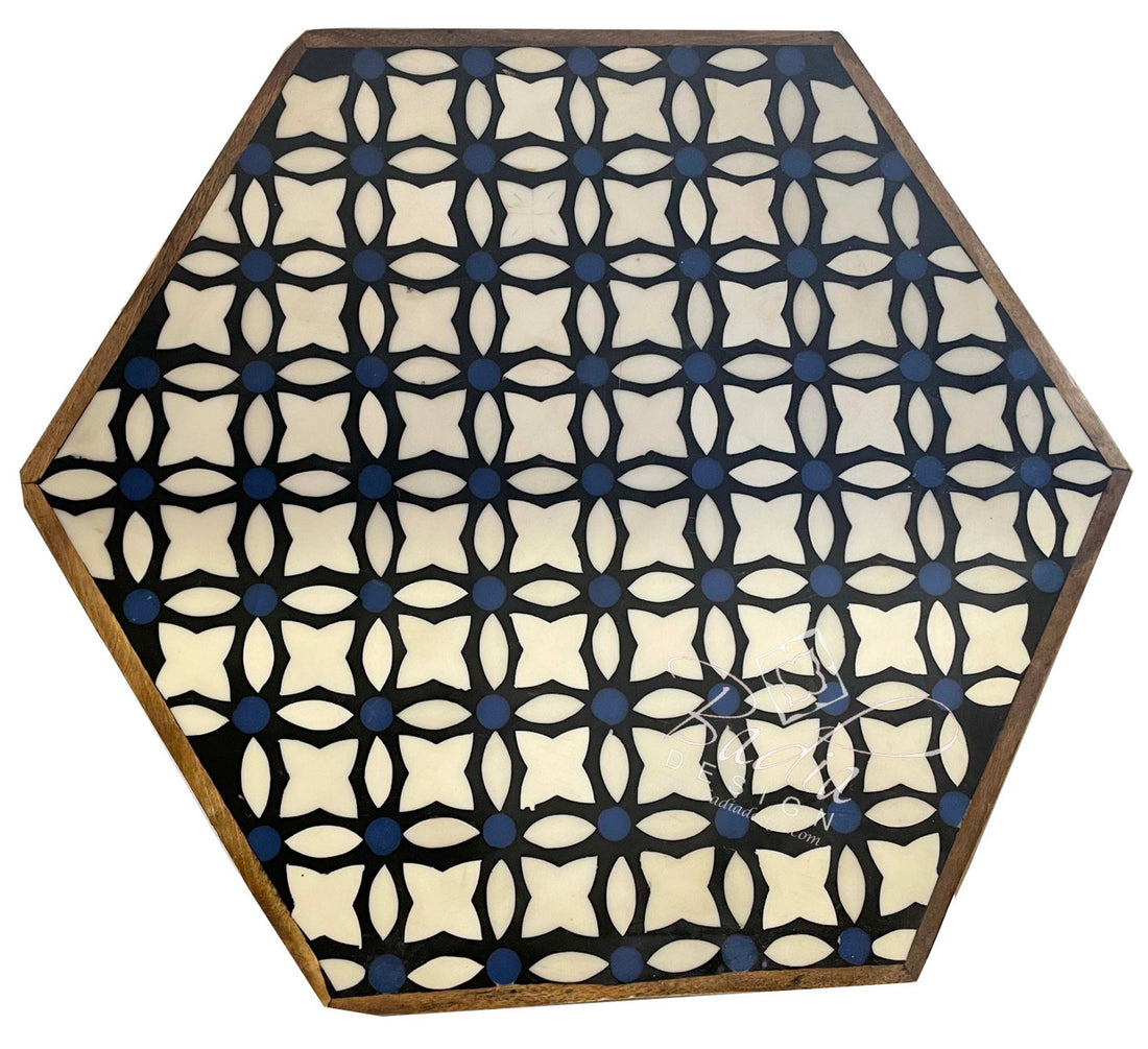 Moroccan Bone and Resin Inlay Table