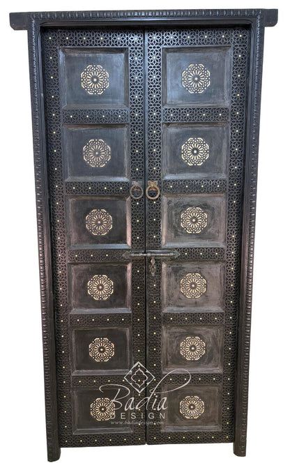 Hand Carved and Wood Bone Inlay Door
