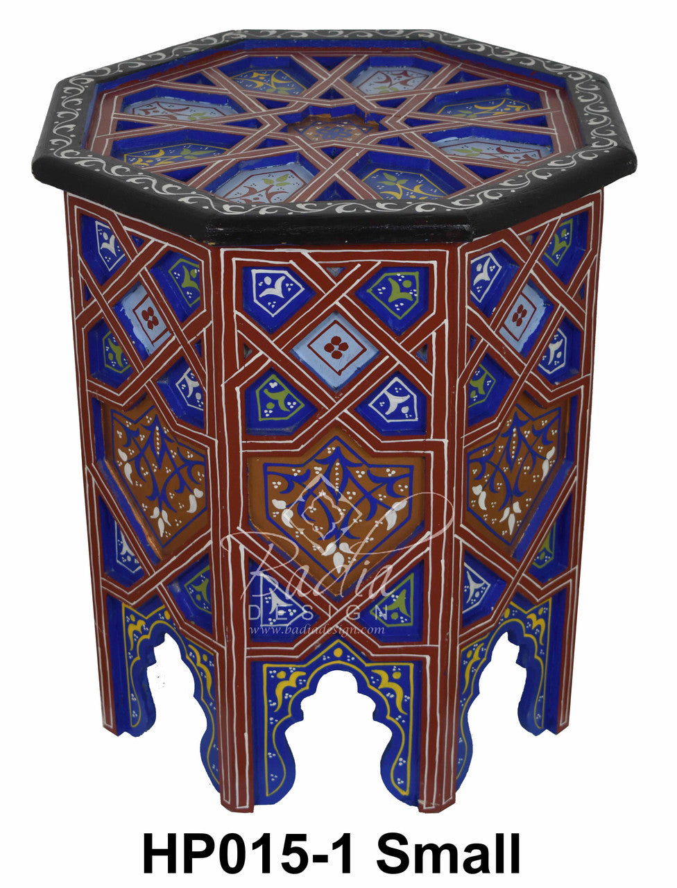 Carved Wood Hand Painted Side Table
