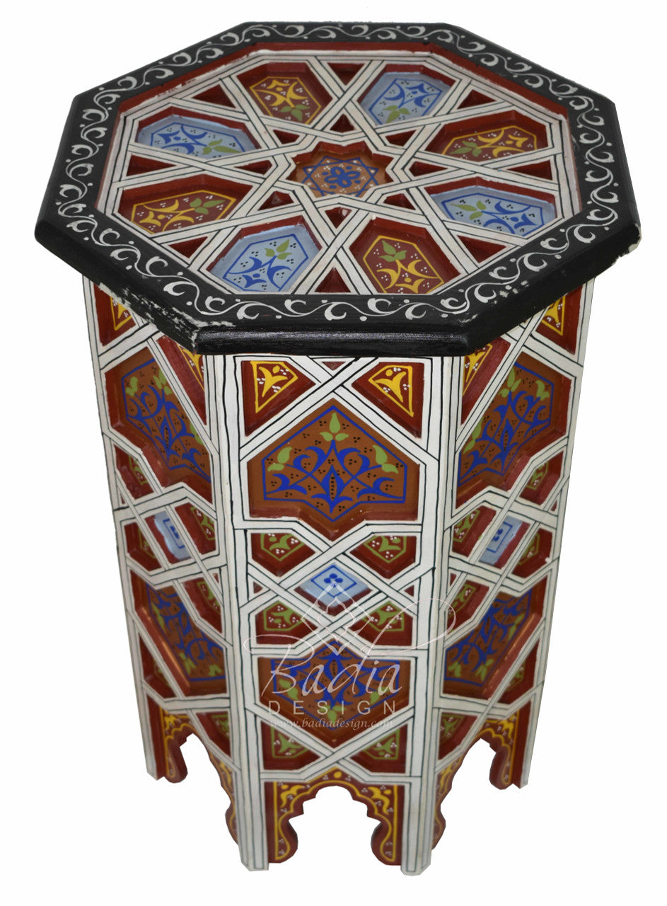 Carved Wood Hand Painted Table