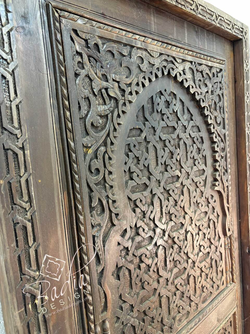 Moroccan Hand Carved Cedar Door