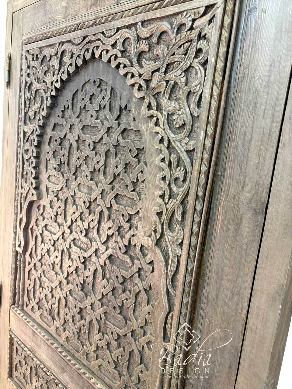 Moroccan Hand Carved Cedar Door