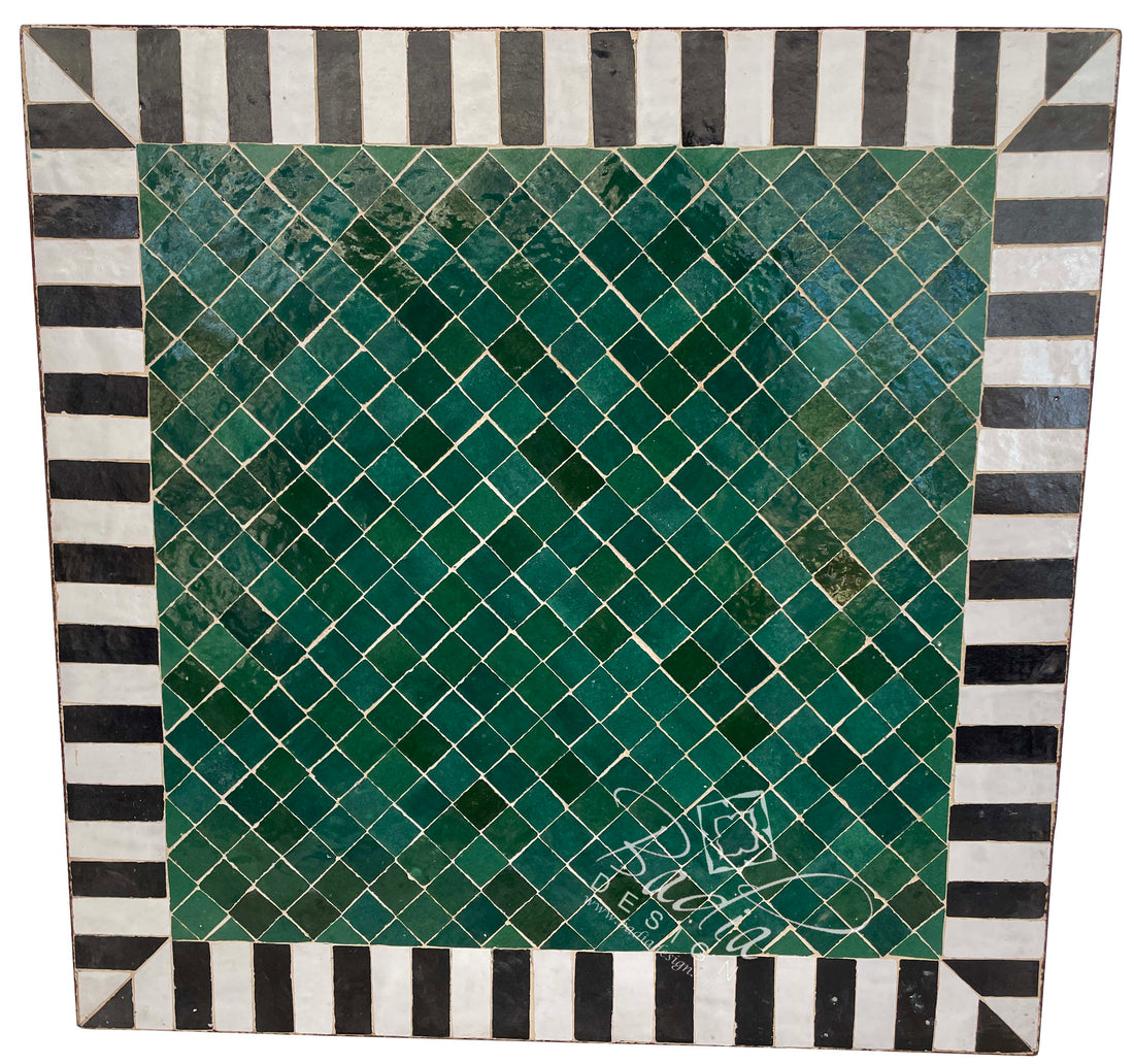 32" Square Moroccan Mosaic Tile Table Top