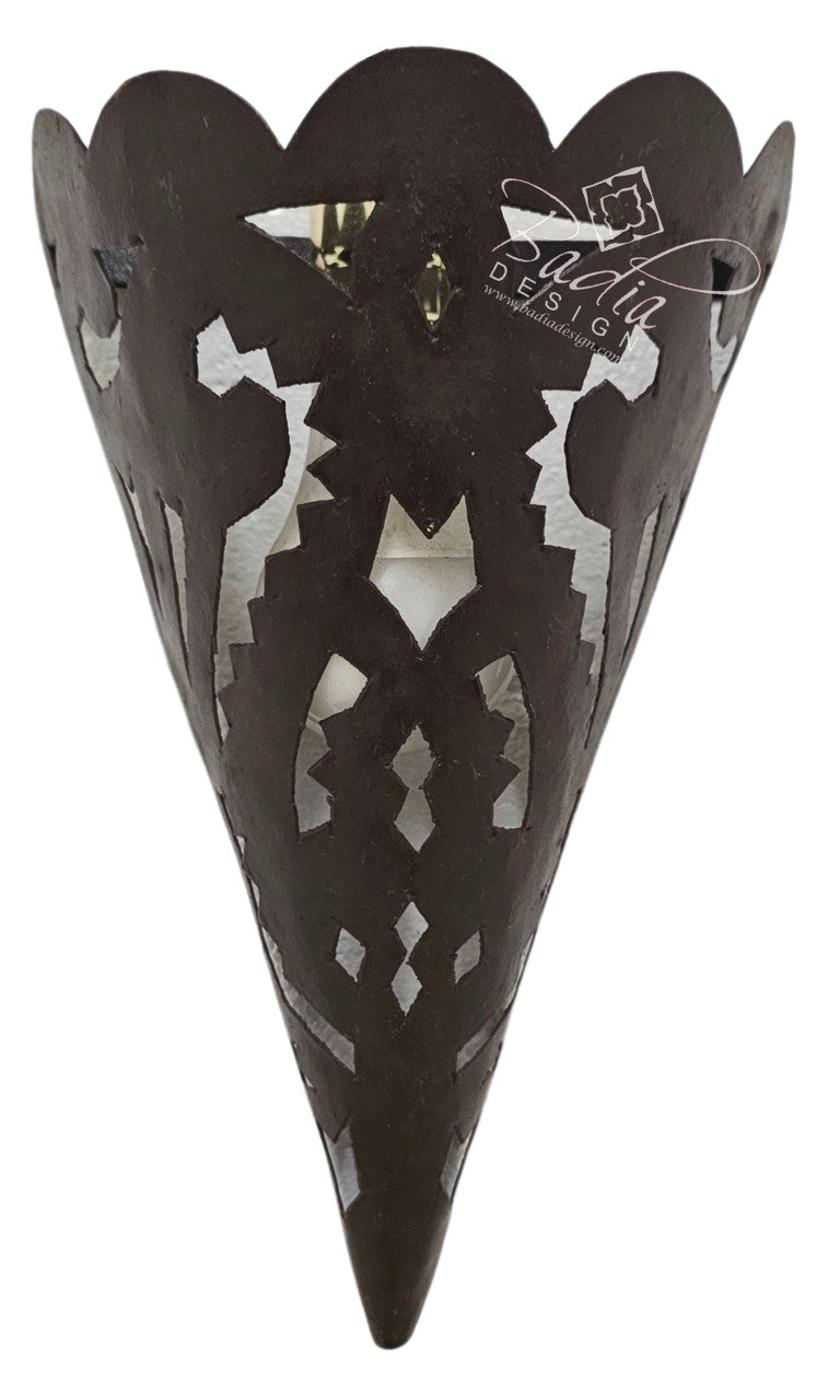 Cone Shaped Rustic Iron Wall Sconce