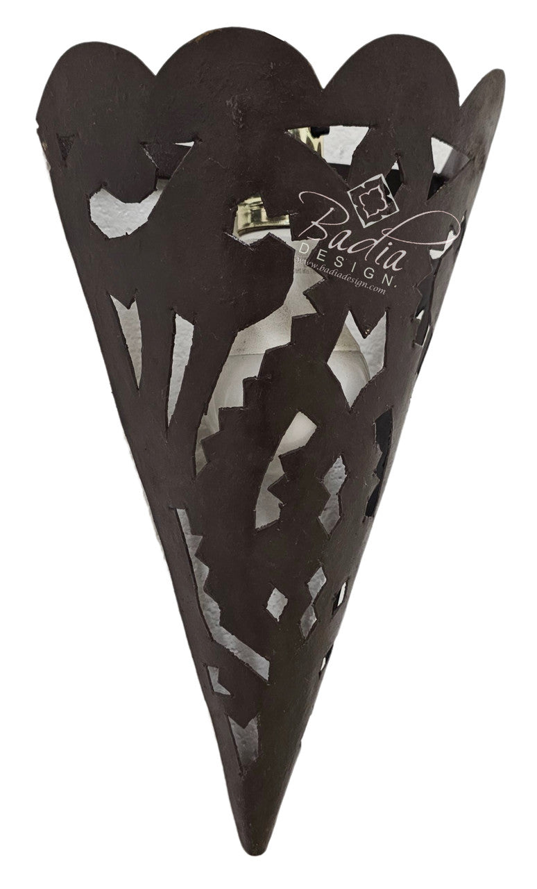 Cone Shaped Rustic Iron Wall Sconce