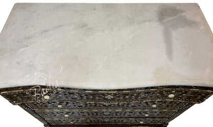 White Mother of Pearl Inlay Dresser with Four Drawers