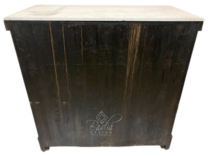 White Mother of Pearl Inlay Dresser with Four Drawers