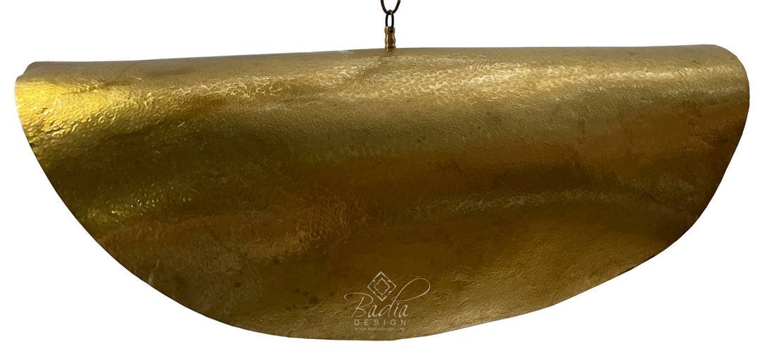 Flat Brass Open Light Fixture