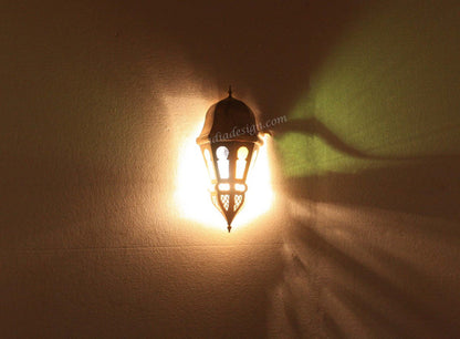 Brass Wall Sconce with Multi Color Glass