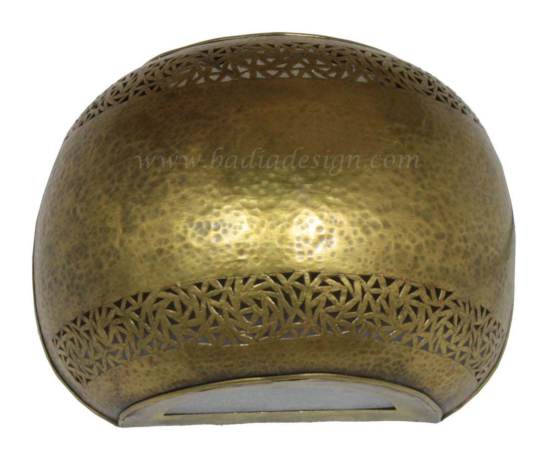 Flush Mount Half Moon Brass Wall Sconce