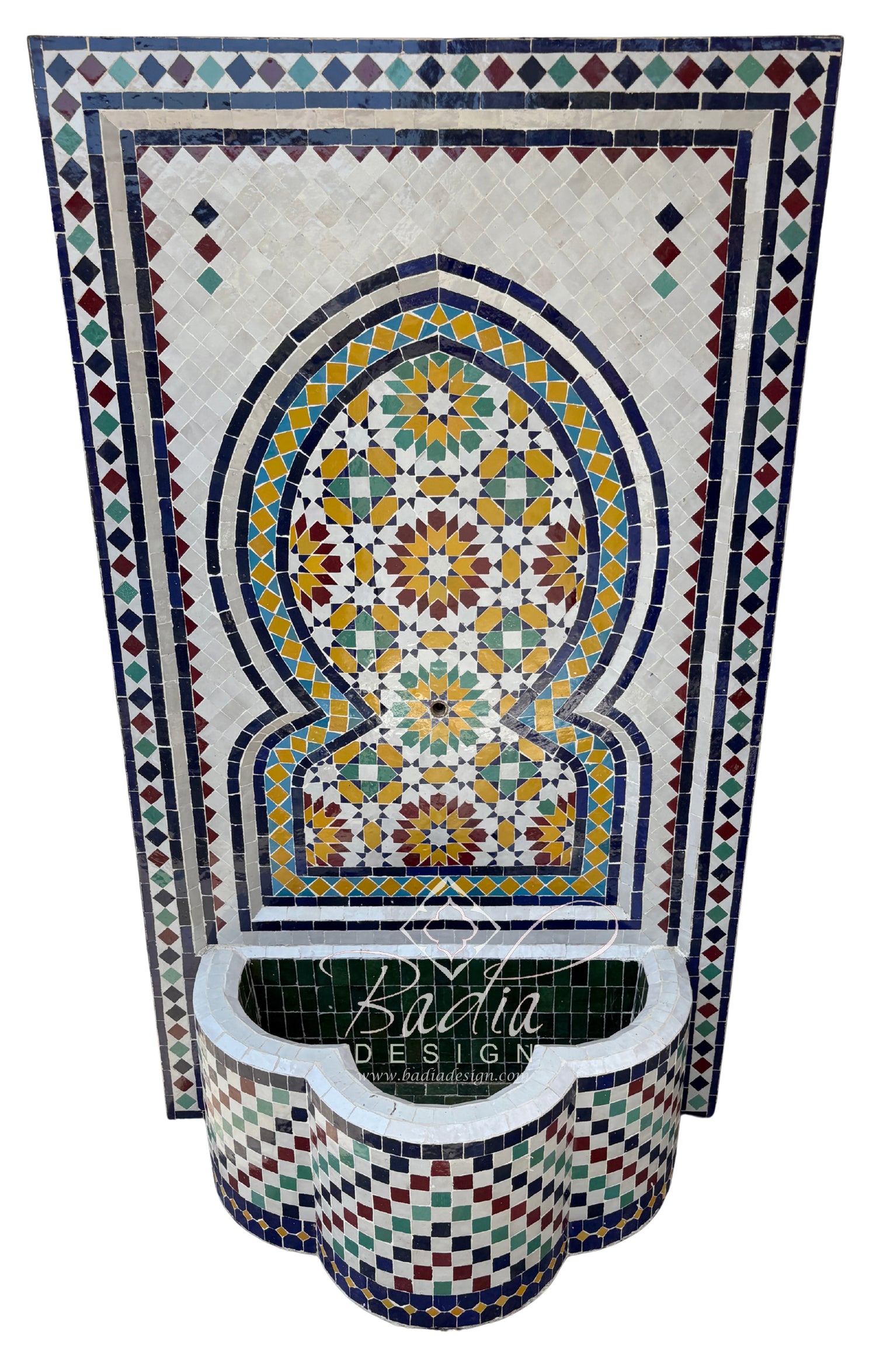 Multi-Color Mosaic Tile Water Fountain