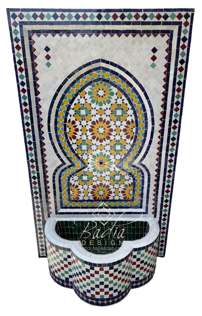 Multi-Color Mosaic Tile Water Fountain