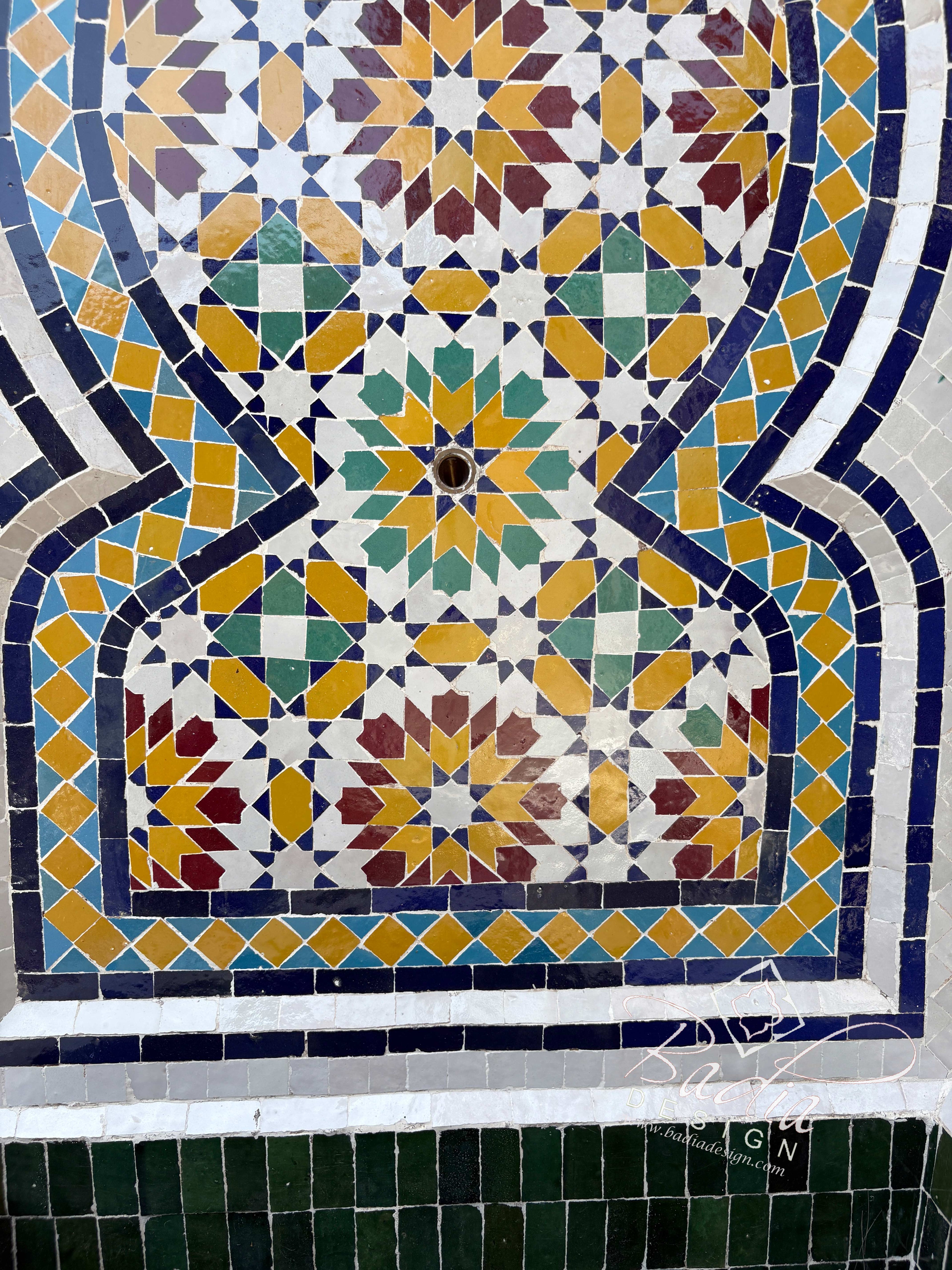 Multi-Color Mosaic Tile Water Fountain